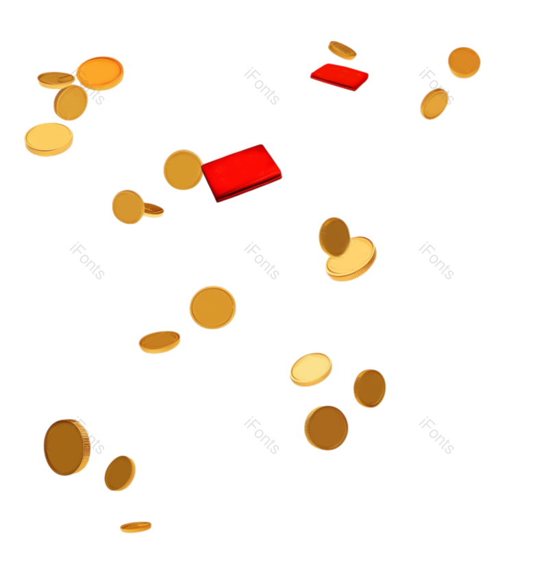 金币图片,过年元素,黄金PNG,红包免抠素材